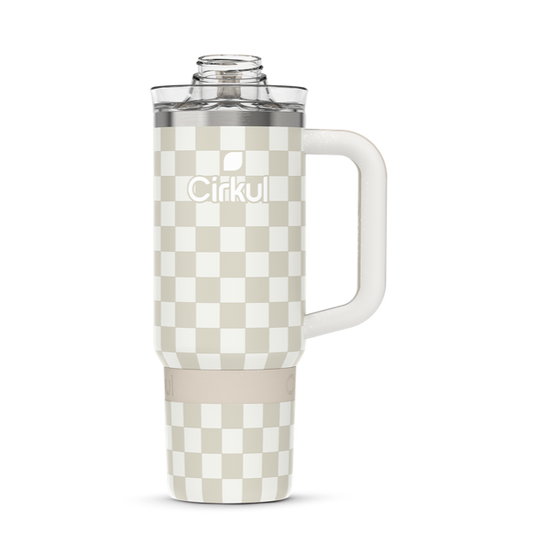 Limited Edition: 30oz. Taupe Tartan Travel StrawSip™ Tumbler - EG8V